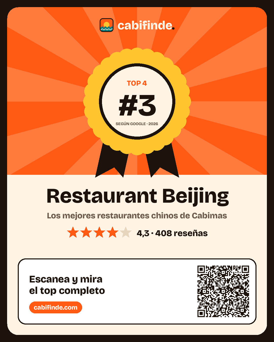Sello de Restaurant Beijing: puesto #3