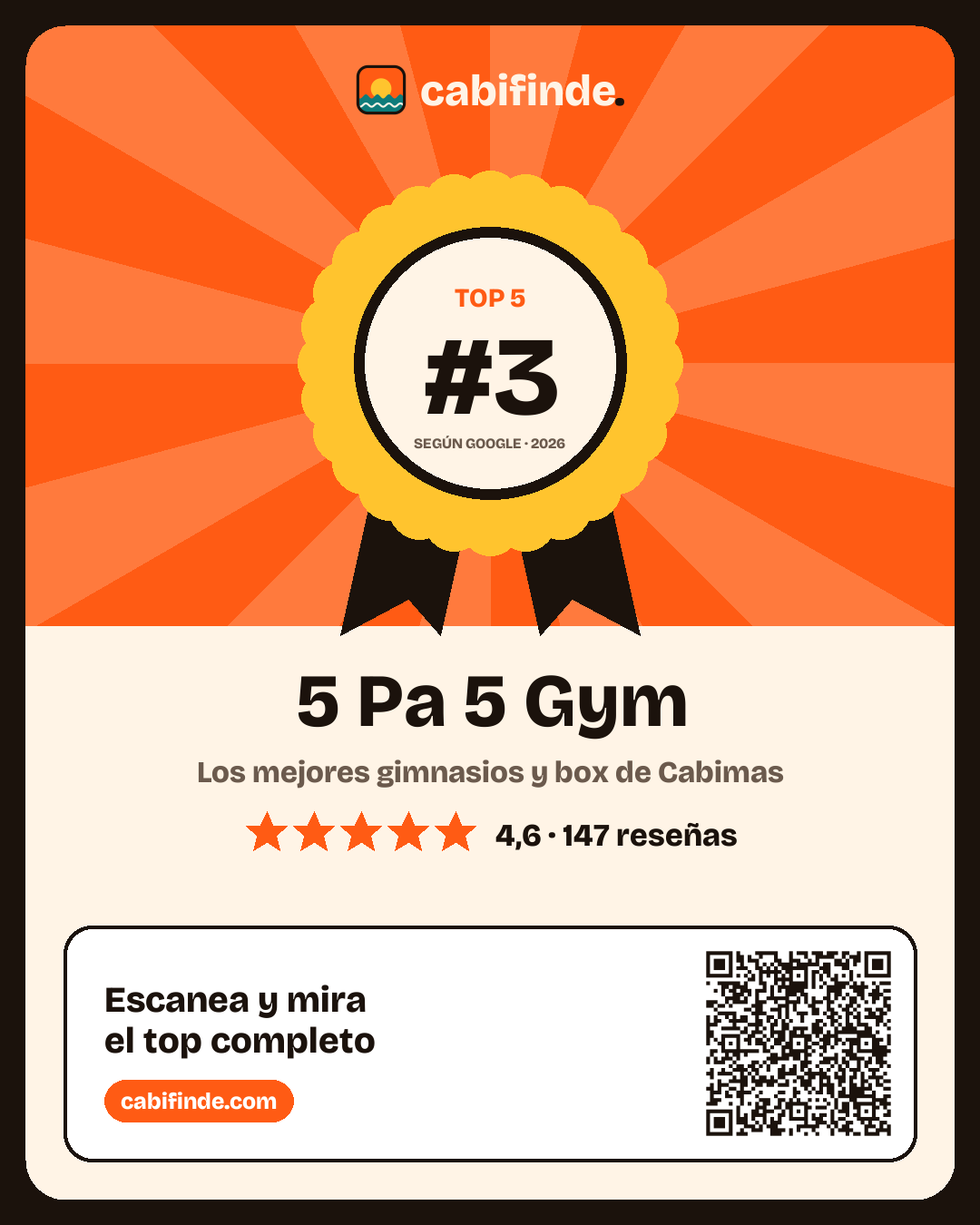 Sello de 5 Pa 5 Gym: puesto #3
