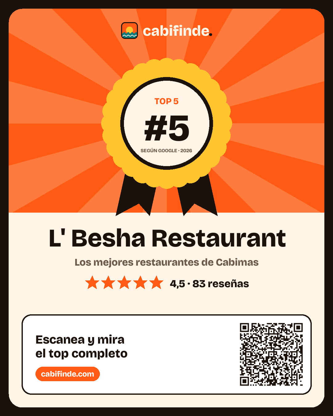 Sello de L' Besha Restaurant: puesto #5
